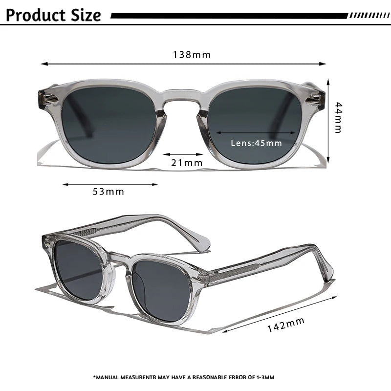 CATERSIDE Retro Round Men Sunglasses Punk Propionic Acid Pin Temple