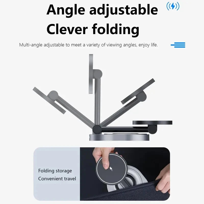 3 In 1 Foldable Wireless Charger Stand Pad Fast Magnetic Charging