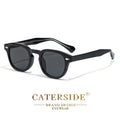 CATERSIDE Retro Round Men Sunglasses Punk Propionic Acid Pin Temple