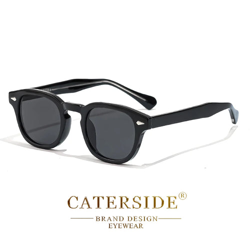 CATERSIDE Retro Round Men Sunglasses Punk Propionic Acid Pin Temple