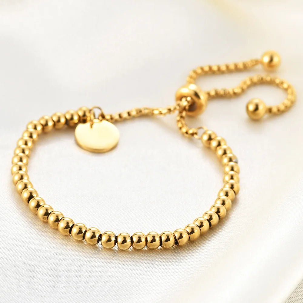Small Ball Beads Pull Out Stainless Bracelet