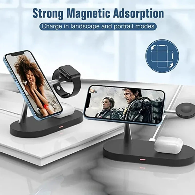 3 in 1 Wireless Charger Stand Magnetic For iPhone 12 13 14 15 16 Fast