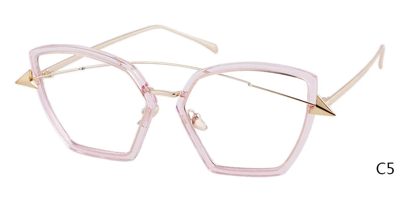 STORY 2018 Brand Arrow Oversized Sunglasses Women Fashion Metal Frame Cat Eye Glass Pink Black Yellow Shades Eyewear Female