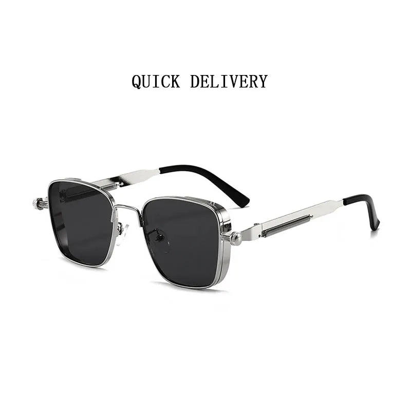 Steampunk Sunglasses For Men Vintage Square Sunglasses Women 2024 Punk Fashion Glasses Dropshipping Gafas De Sol Hombre Okulary