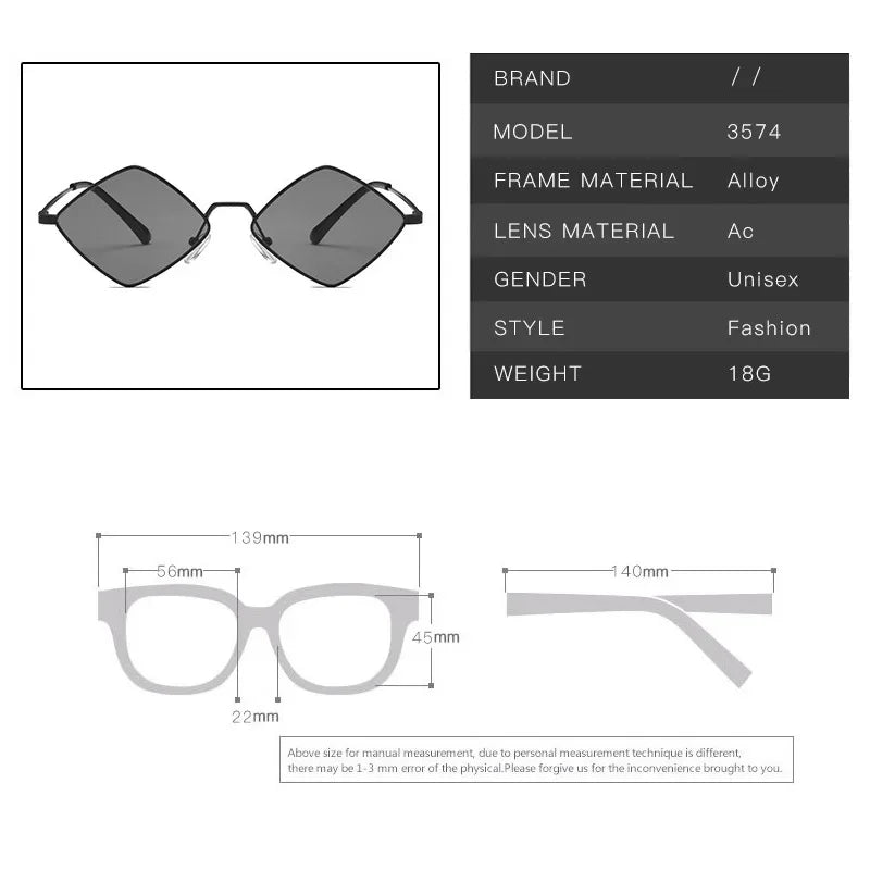 Women Punk Sunglasses Brand Designer Small Square Steampunk Sun Glasses Men Metal Frame Driving Eyewear Gafas De Sol Mujer