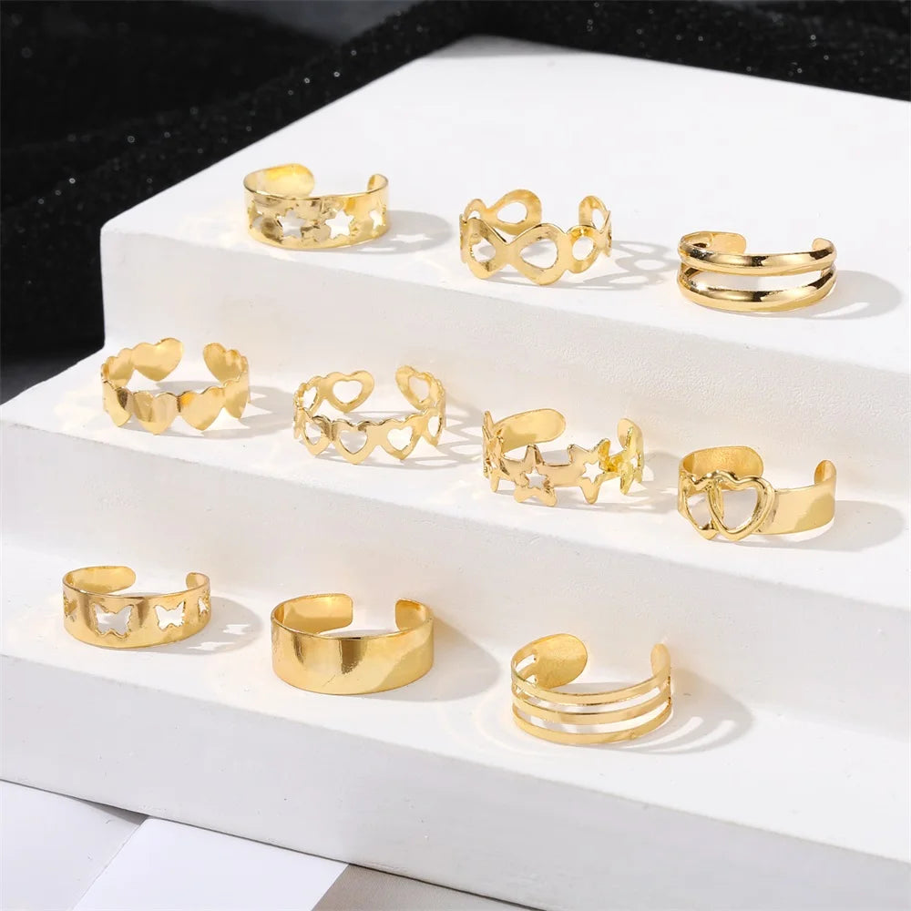 FNIO Toe Rings for Women Open Toe Ring Set Women Beach Foot Jewelry Caring Women Foot Ring Jewelry