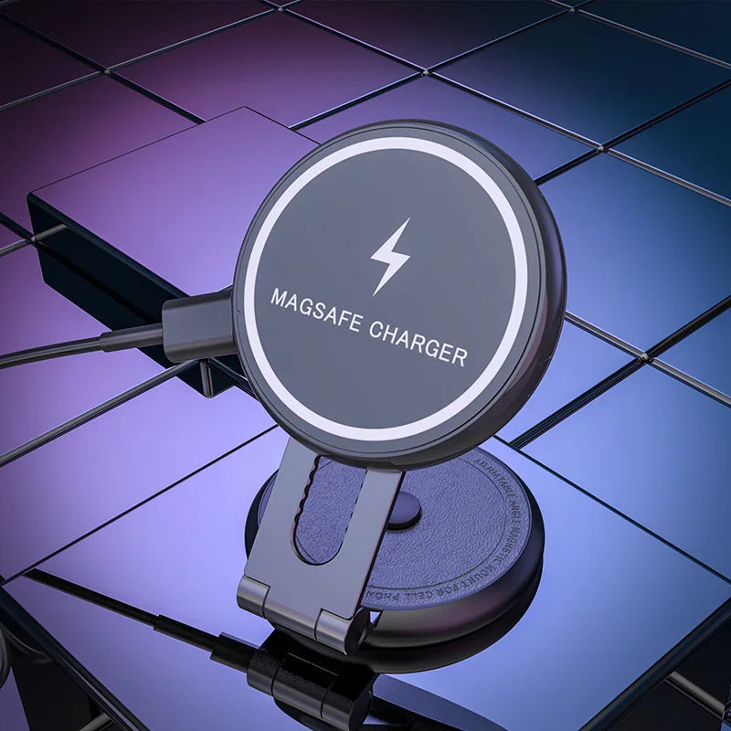 Magnetic Car Phone Holder - Wireless Charger 360 Rotation