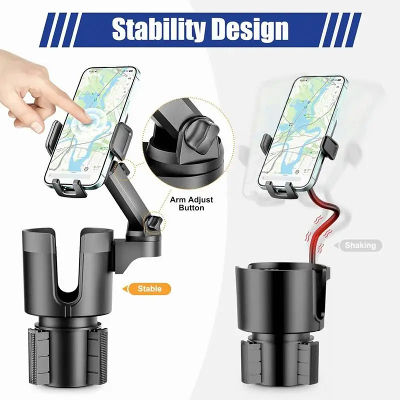 Car Cup Holder & Phone Mount Rotatable