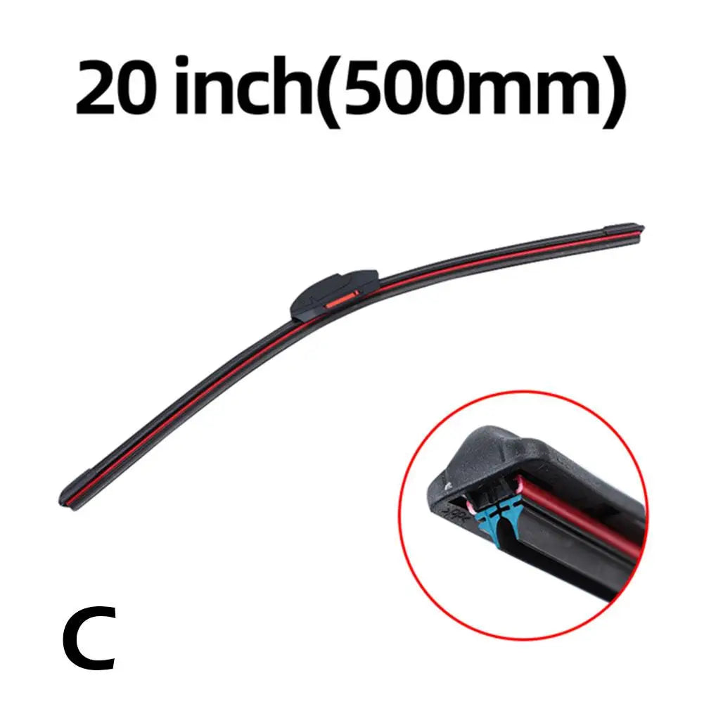 Car Windshield Wiper Blades Universal Water Repellent Wiper Blades Soft Double Layer Rubber Frameless Bracketless Car Wipers