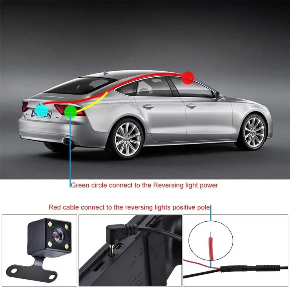 5Pin Car Mounted  Car DVR 4LED Rear View Camera 170° Motor Vehicle Mirror Dash Cam DVR Rear View Camera 2.5mm Waterproof