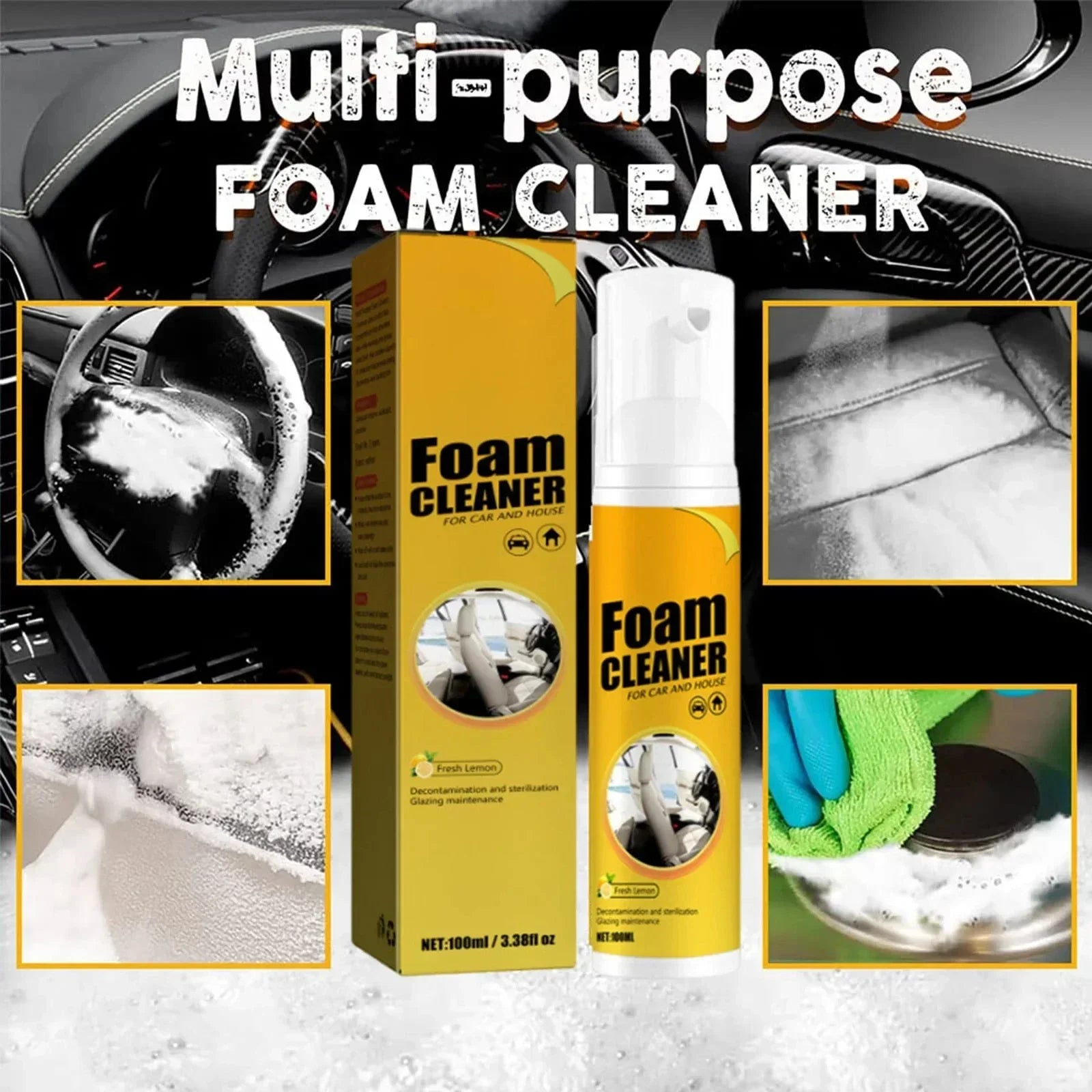 New Multi-Purpose Foam Cleaner Rust Remover Cleaning Car House Seat Car Interior Accessories Home Kitchen Cleaning Foam Spray