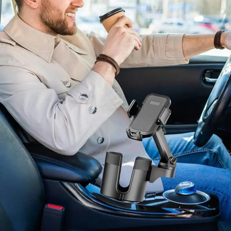 Car Cup Holder Phone Mount Rotatable Car Drink Holder Cell Phone Cup Holder Car Mount Multifunctional Car Cup Holder Expander