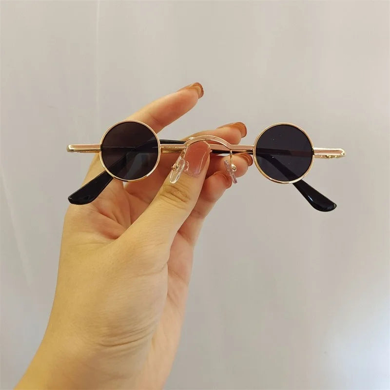 Ins 2022 Fashion Punk Round Sunglasses for Men Women Small Frame Vintage Steampunk Sun Glasses Hip Hop Style Eyeglasses