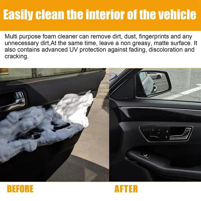 60ml Car Foam Cleaner Automoive Car Interior Leather Plastic Home Wash Maintenance Surfaces Spray Multipurpose Foam Dust Remover