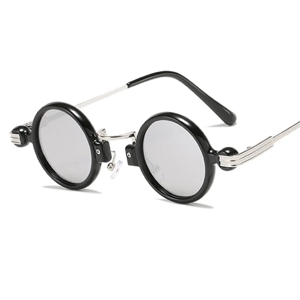 Vintage Steampunk Sunglasses Round Metal Frame For Men Women Personality Fashion Hip Hop UV400 Eye Protection Glasses New 2024
