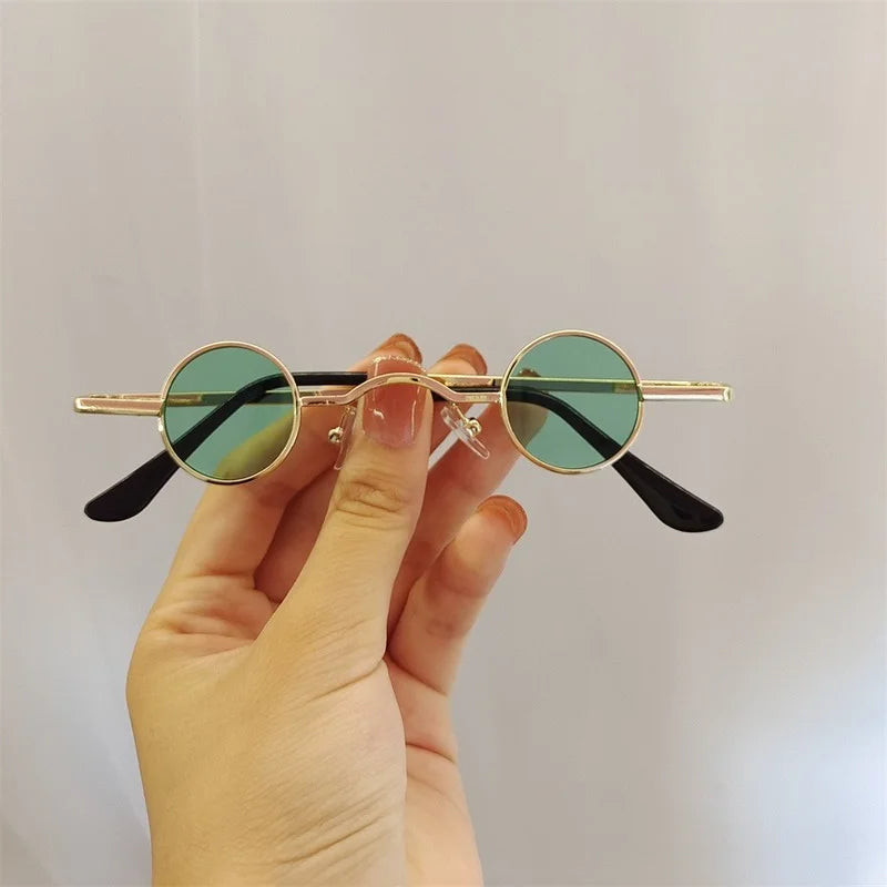 Ins 2022 Fashion Punk Round Sunglasses for Men Women Small Frame Vintage Steampunk Sun Glasses Hip Hop Style Eyeglasses