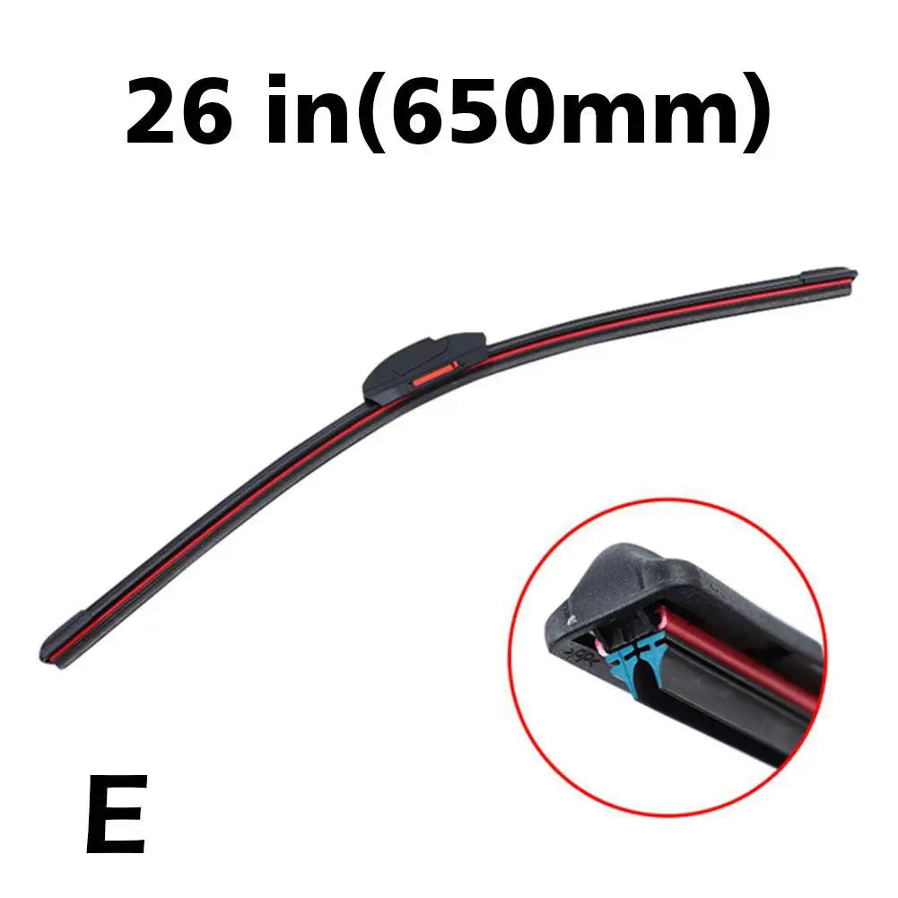 Car Windshield Wiper Blades Universal Water Repellent Wiper Blades Soft Double Layer Rubber Frameless Bracketless Car Wipers