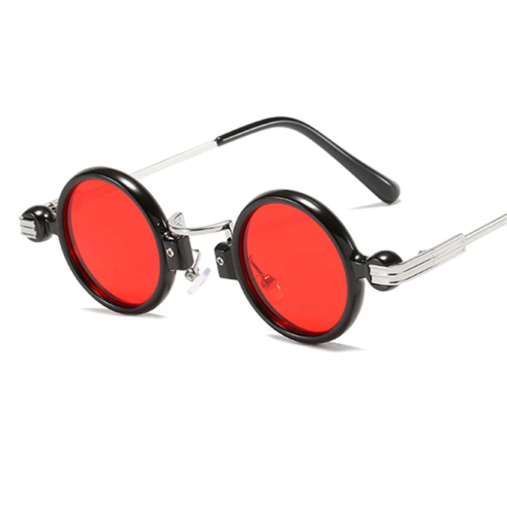 Vintage Steampunk Sunglasses Round Metal Frame For Men Women Personality Fashion Hip Hop UV400 Eye Protection Glasses New 2024