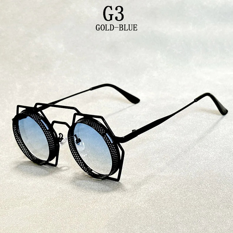 Metal Steampunk Sunglasses For Men Vintage Dropshipping Round Punk Sunglasses Women Retro Fashion Glasses Gafas De Sol Hombre