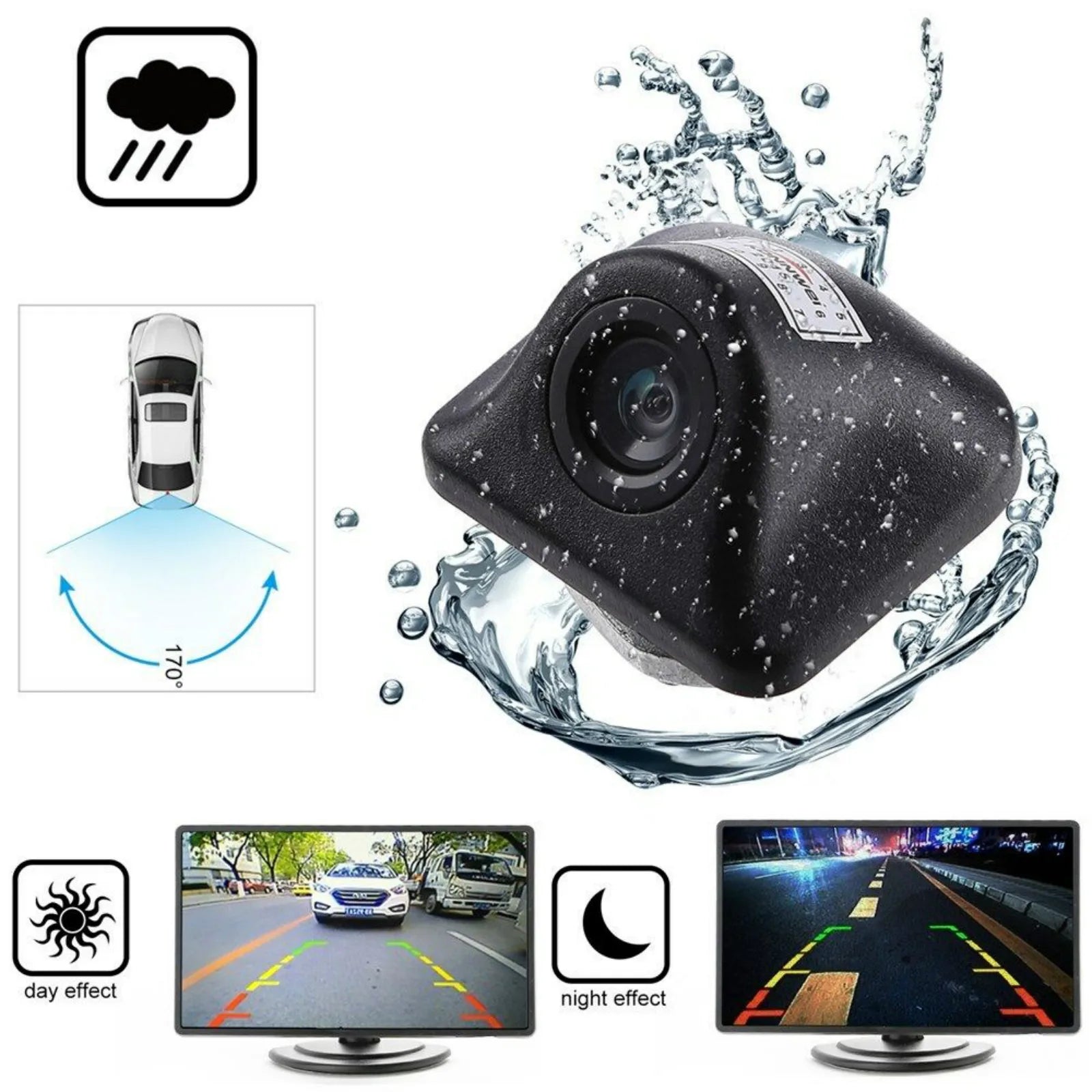 Car Rear View Camera Waterproof Parking Aid Camera 170 Degree HD Night Vision Reversing Backup Rear Camera Auto Accessories