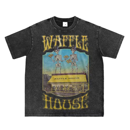 Waffle House - Acid Wash Boxy Fit Tshirts