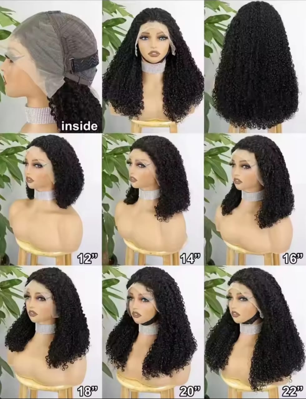 Deep Curl 13x4 Lace Front Wig – 100% Human Hair | 350% Density | 12”–22” | Glueless Natural Black