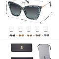 Libra Polarized Sunglasses For Women Retro Womens Oversized Square Cat Eye Sun Glasses UV Protection SJ2206 Blue Pattern