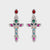 Rhinestone Alloy Cross Earrings