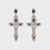 Rhinestone Alloy Cross Earrings