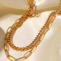 18K Gold Plated Layered Chain Necklace