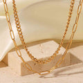 18K Gold Plated Layered Chain Necklace