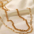 18K Gold Plated Layered Chain Necklace